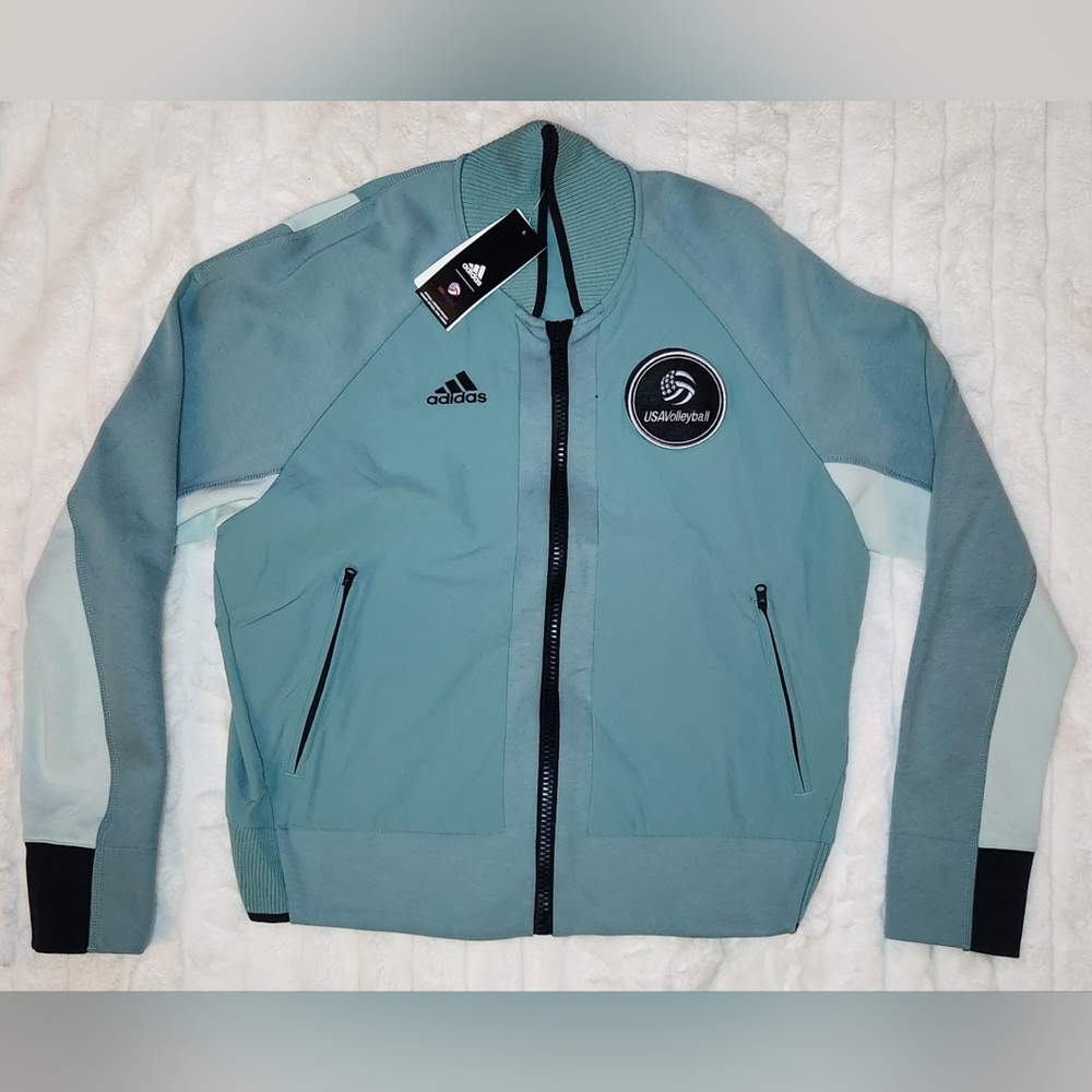 Adidas USA Volleyball Varsity Full Zip Jacket FK1035 Badge Women Large